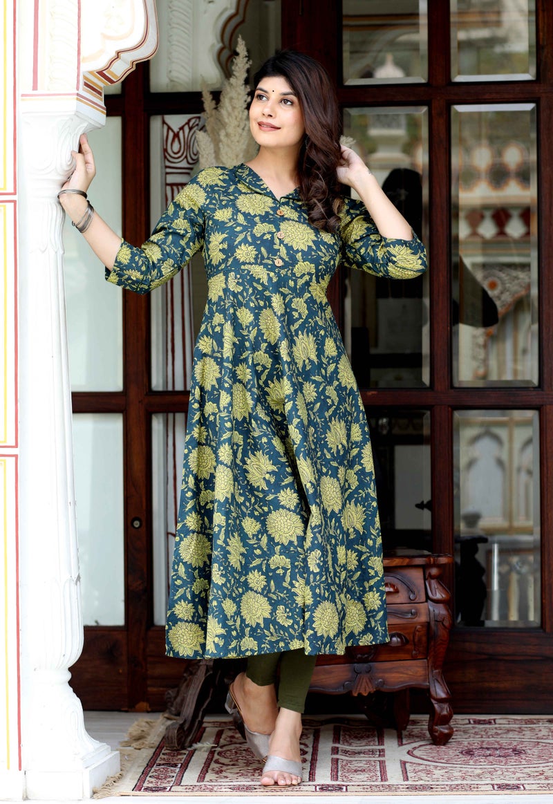 Miravan Floral Printed Anarkali Kurta for Women - Image 3